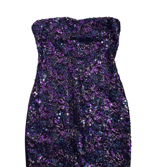 Nikibiki Purple and Black Sequin Strapless Dress Medium - Picture 1 of 8